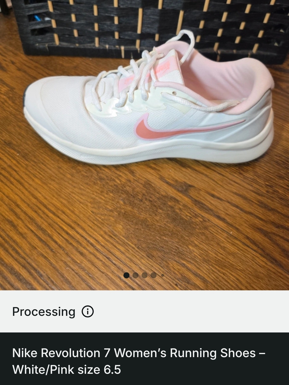 Nike Star Runner 3 Women's Running Shoes - White with Pink Swoosh Size 6.5